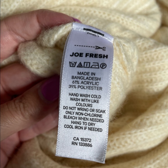 Joe Fresh Cream Knit Fringe Cardigan - Size Small - Picture 3 of 3